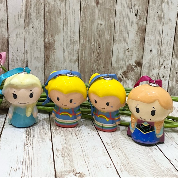 Lot 4 DISNEY Rainbow Brite Elsa Anna Frozen Itty Bitty 2” Ornaments - Picture 1 of 13